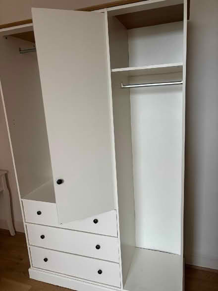 Photo of free White wardrobe - 3 door 3 drawer (Chalford GL6) #3
