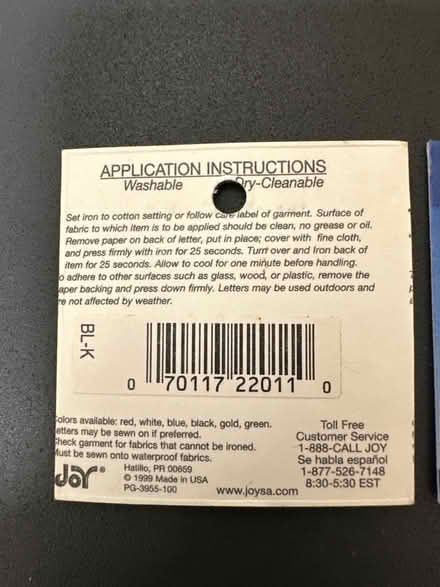 Photo of free Iron on letters. New in packaging (North Bethesda) #2