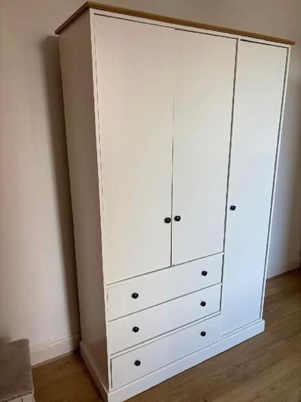 Photo of free White wardrobe - 3 door 3 drawer (Chalford GL6) #2