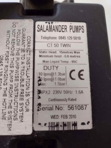 Photo of free Salamander shower pump (Pokesdown BH5) #2