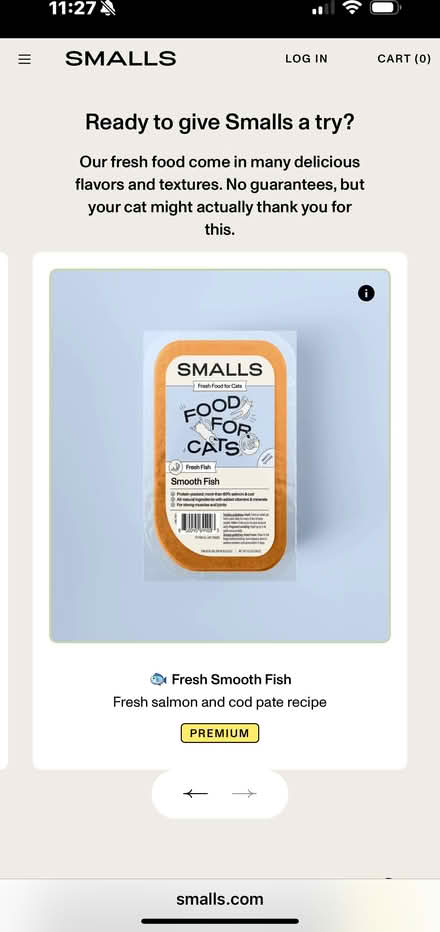 Photo of free Smalls cat food sample (frozen) (Ballard) #3