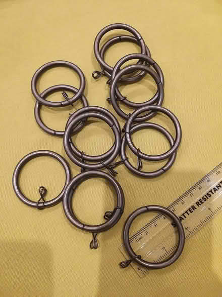 Photo of free 14 Brass effect curtain rings (Penwortham PR1) #1