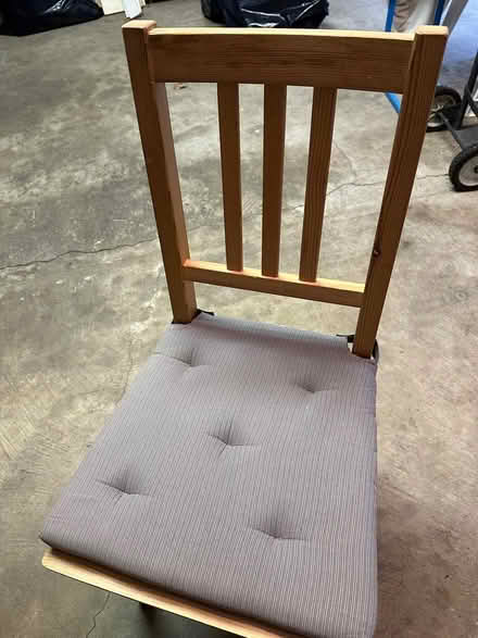 Photo of free small wooden chair with cushion (San Rafael) #1