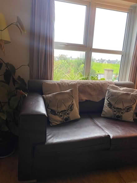 Photo of free Leather two seater sofa (Rahoon , westside . Galway) #1