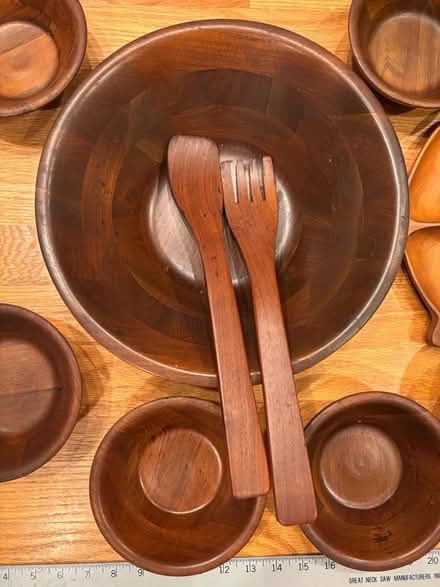 Photo of free 10 piece Teak Salad Bowl Set (Simsbury) #3