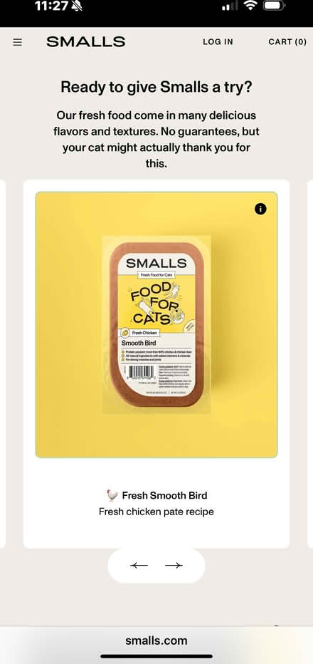 Photo of free Smalls cat food sample (frozen) (Ballard) #4