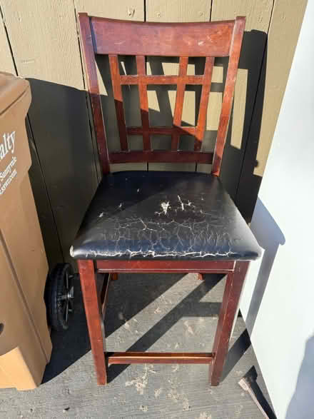Photo of free Wooden chair with upholstered seat (Valencia Avenue, Sunnyvale) #1