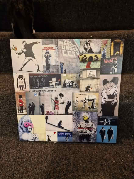 Photo of free 2 x banksy collages roughly 15 x 15 inches (Larkhall) #1