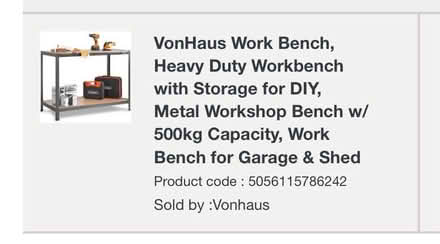 Photo of free Vonhaus Workbench (Warlingham CR6) #3