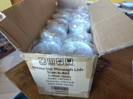 Photo of free Box of paper cup lids (East Ardsley WF3) #1