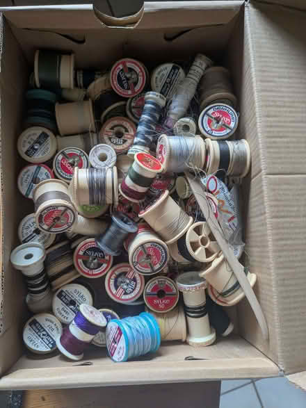 Photo of free Box of cotton reels each with just a little on (Bathampton) #1