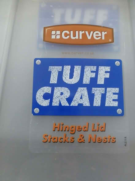 Photo of free 3 used plastic stackable storage boxes (Chiswell Green AL2) #3