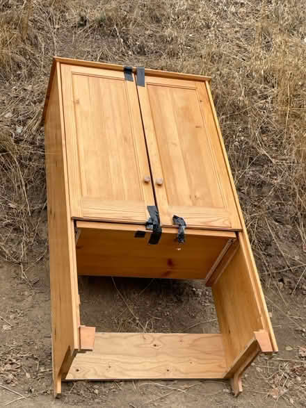 Photo of free Oak solid wood cabinet shelf tall (5 Pleasant Ln, San Rafael) #1