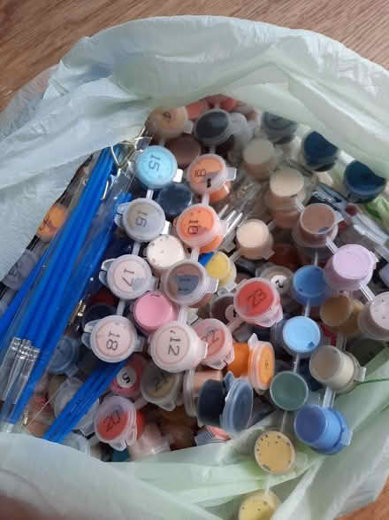 Photo of free Individual acrylic paint pots and brushes (Poets Estate SG4) #1