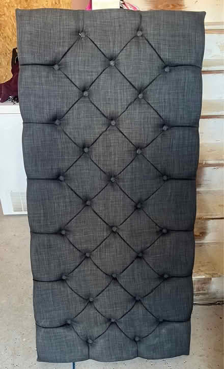 Photo of free Grey small double headboard (Kingston Vale SW15) #1