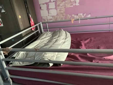 Photo of free High up single child’s metal bed (Brampton S40) #3