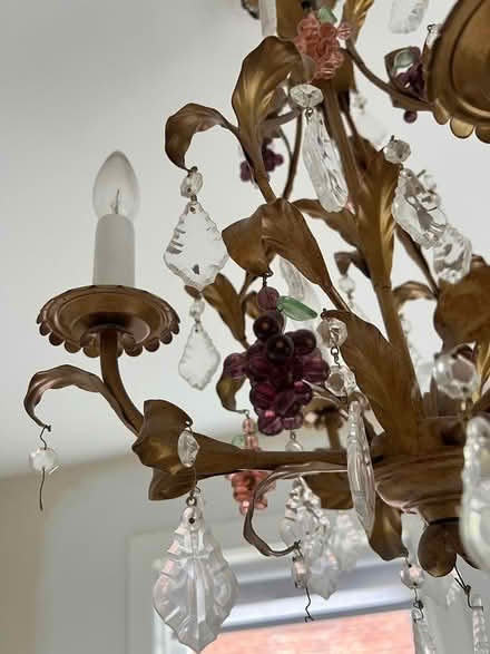 Photo of free old chandelier, with glass grapes (Tenleytown) #1