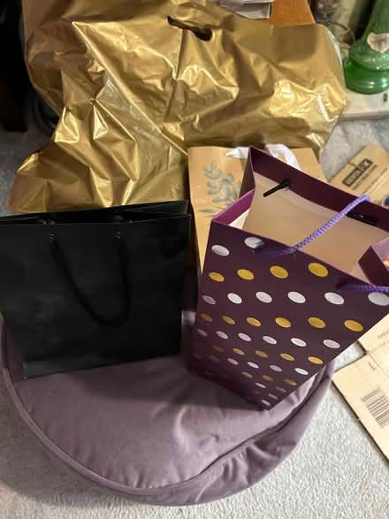 Photo of free Gift bags and an oversized gold carrier bag (Monks Hill CR2) #2