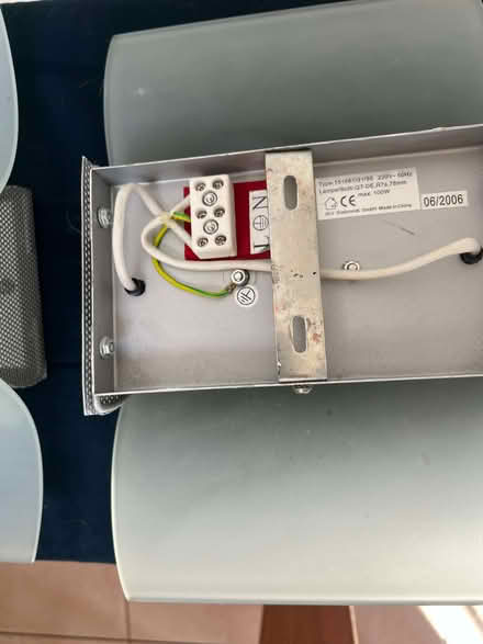 Photo of free 3 Frosted-Glass Wall Lights with Bulbs - all to go together (Raynes Park SW20) #4