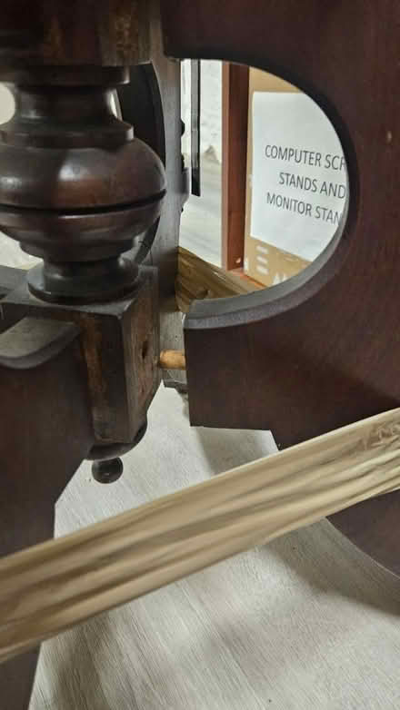 Photo of free Antique end table with stone top (Flemington NJ) #4
