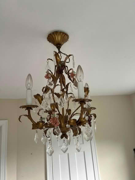 Photo of free old chandelier, with glass grapes (Tenleytown) #3