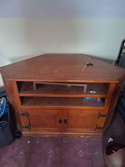 Photo of free TV Corner stand snd bookcase unit (Tullamore Road end) #1