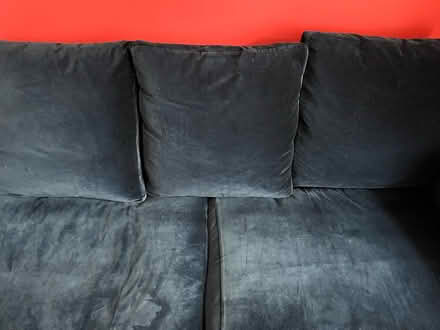 Photo of free Blue Velvet sofa (Tottenham, N17) #4