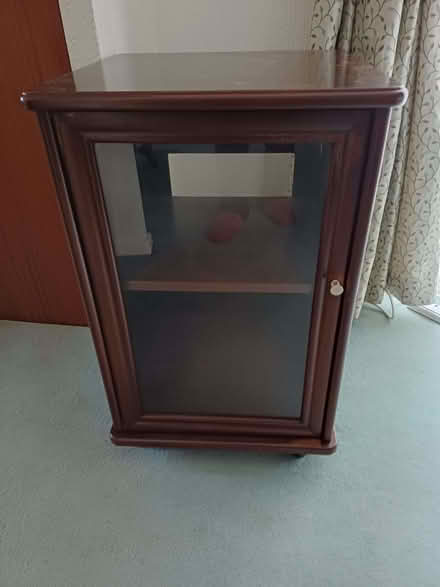 Photo of free Mahogany coloured cupboard with glass door. (Owlthorpe S20) #1