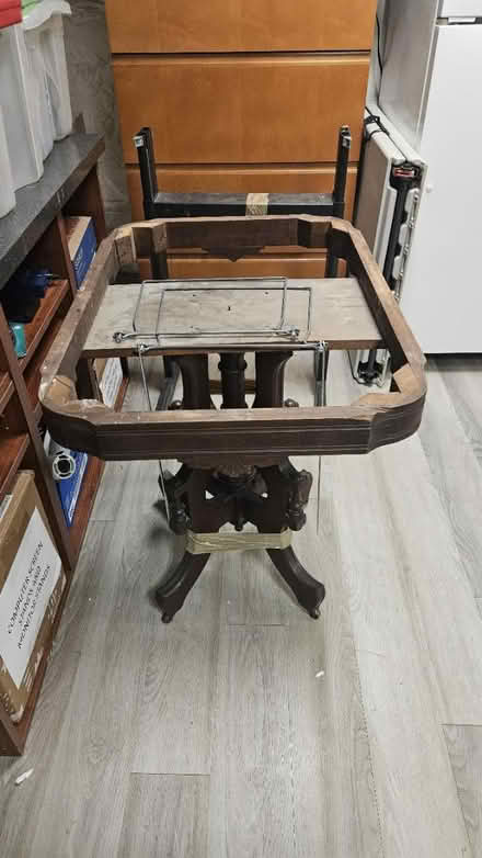 Photo of free Antique end table with stone top (Flemington NJ) #1