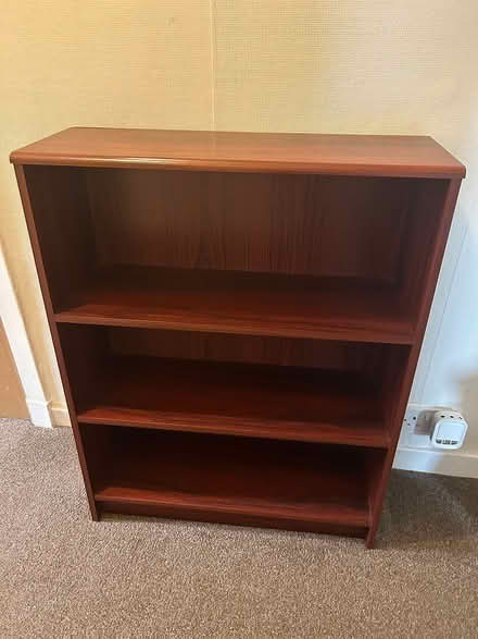 Photo of free Wooden Three Shelved Bookcase (Colinton Mains EH13) #1