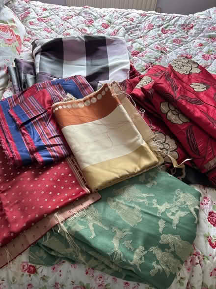 Photo of free Large mixed fabric curtain weight (Liphook) #1