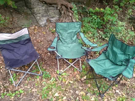 Photo of free 3 folding camping chairs (Llansaintfraed in Elwel LD2) #1