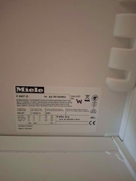 Photo of free Integrated Miele K9457-id fridge (Boltby YO7) #2
