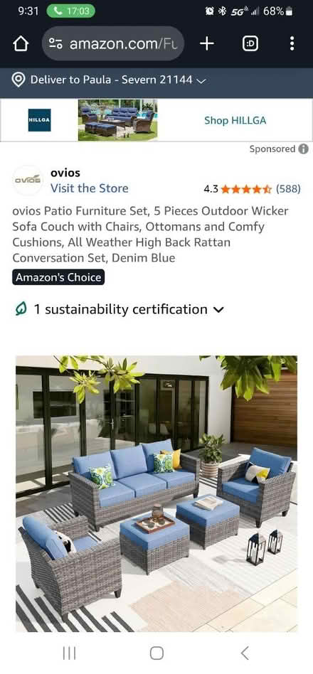 Photo of Patio Sofa or Loveseat (Severn) #2