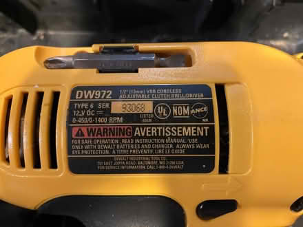 Photo of free Dewalt 12V Drill (Burlington) #3