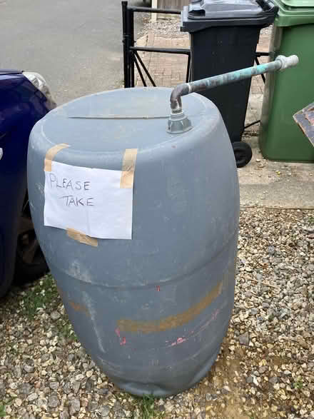 Photo of free Plastic barrel with some copper pipe. (Woodmancote GL11) #1