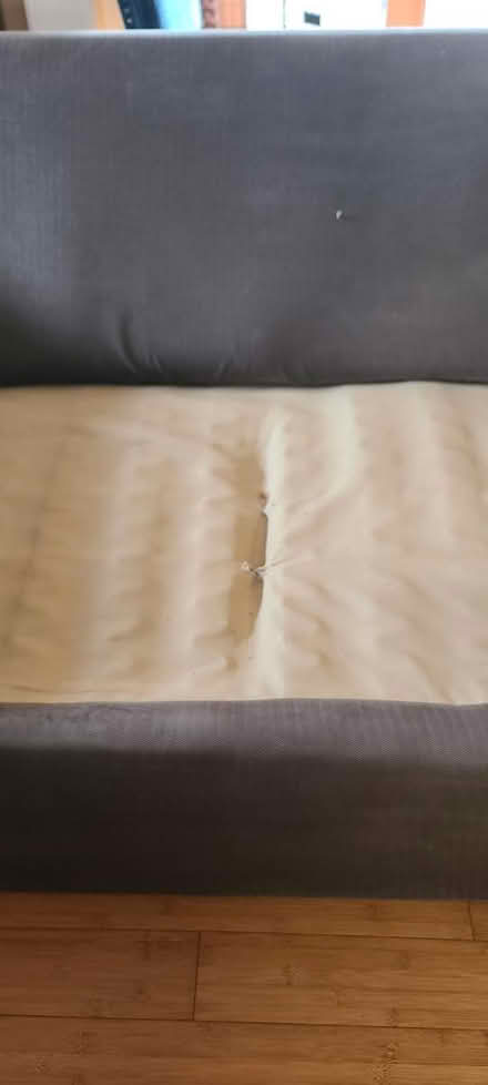 Photo of free Sofa - 94" long - Grey velour (Capitola, by Nob Hill) #3
