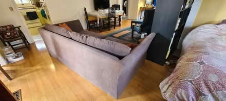 Photo of free Sofa - 94" long - Grey velour (Capitola, by Nob Hill) #2