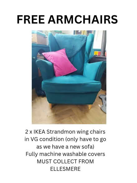 Photo of free 2 wing chairs (Ellesmere SY12) #1