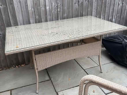 Photo of free Large garden table with glass top (Kidderminster DY11) #1