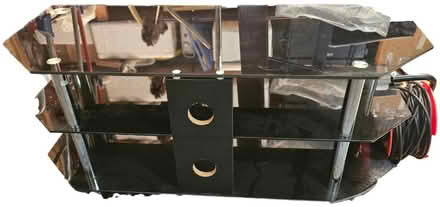 Photo of free TV Table TV Stand Black Glass (SK14) #2