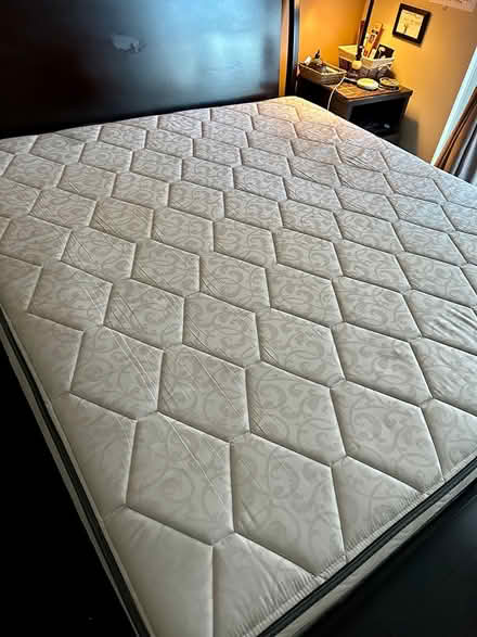 Photo of free Wooden king bed and mattress (V6z) #2