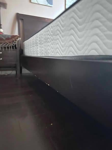 Photo of free Wooden king bed and mattress (V6z) #4