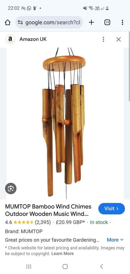 Photo of Wooden wind chimes (Meersbrook S8) #1