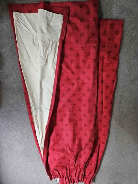 Photo of free Pair of Next kids red star black out curtains (Mickleover DE3) #2