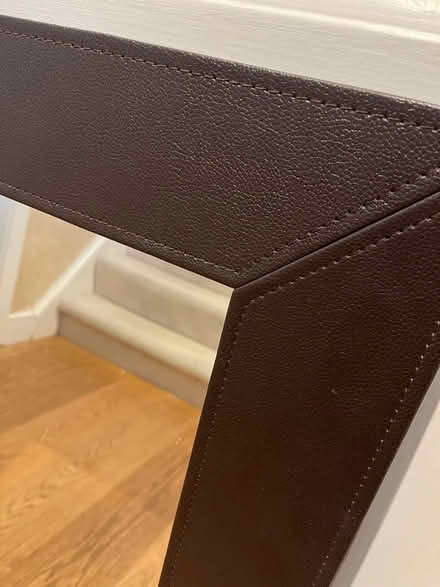 Photo of free Large mirror with dark faux leather frame (Woodley RG6) #2