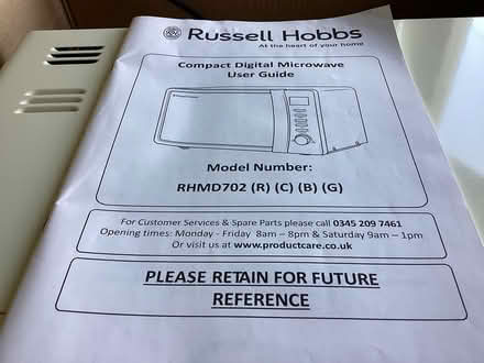 Photo of free Russell Hobbs Microwave (Bearwood BH11) #3