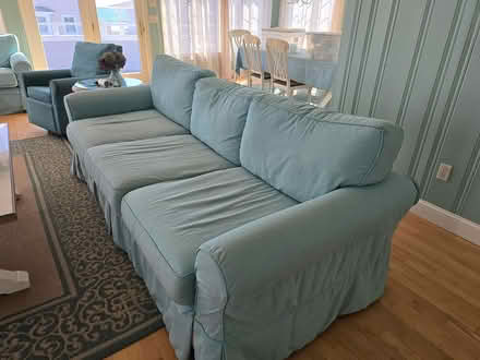 Photo of free Large Pale Turquoise Sofa (Seabrook, NH) #1