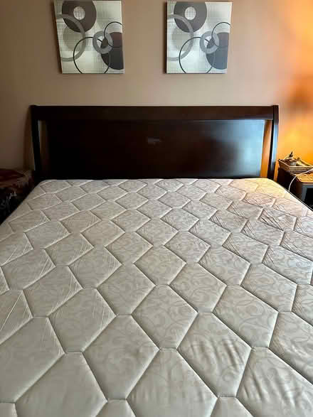 Photo of free Wooden king bed and mattress (V6z) #3