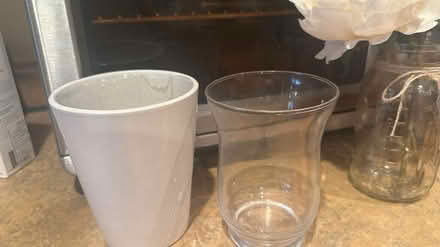 Photo of free White ceramic pot clear vase (Los Gatos 95032) #1